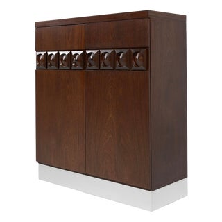 Brutalist Geometrical Bar Cabinet, Belgium, 1970s For Sale