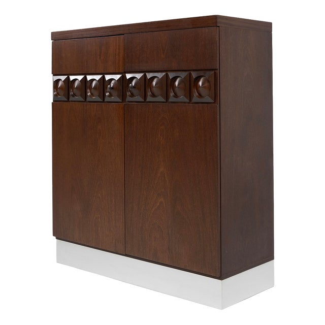 Brutalist Geometrical Bar Cabinet, Belgium, 1970s For Sale