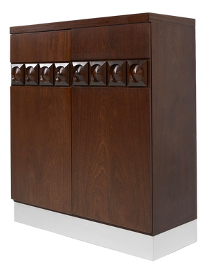 Brutalist Geometrical Bar Cabinet, Belgium, 1970s
