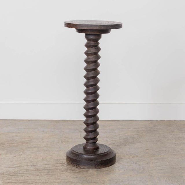 1940s French Twisted Wood Pedestal Table For Sale - Image 4 of 9