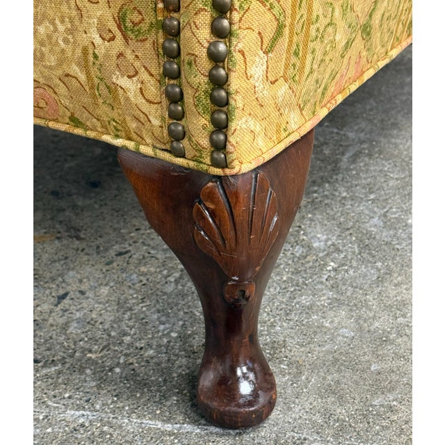 Shell Mid 20th Century Chippendale Shell Carved Wingback Chair For Sale - Image 7 of 10