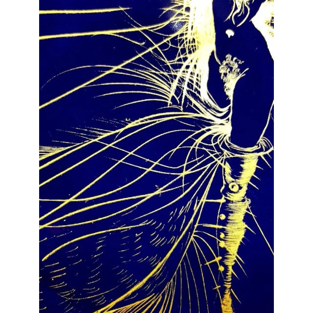 Wood Venus - Limoges Porcelain Blue and Gold 1967 For Sale - Image 7 of 10