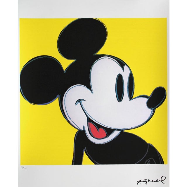 Mickey Mouse 82/100. Lithography, offset printing, 30 colors, imprint size 36.5x36.5 cm; sheet size 56,3x38,3 cm Andy...