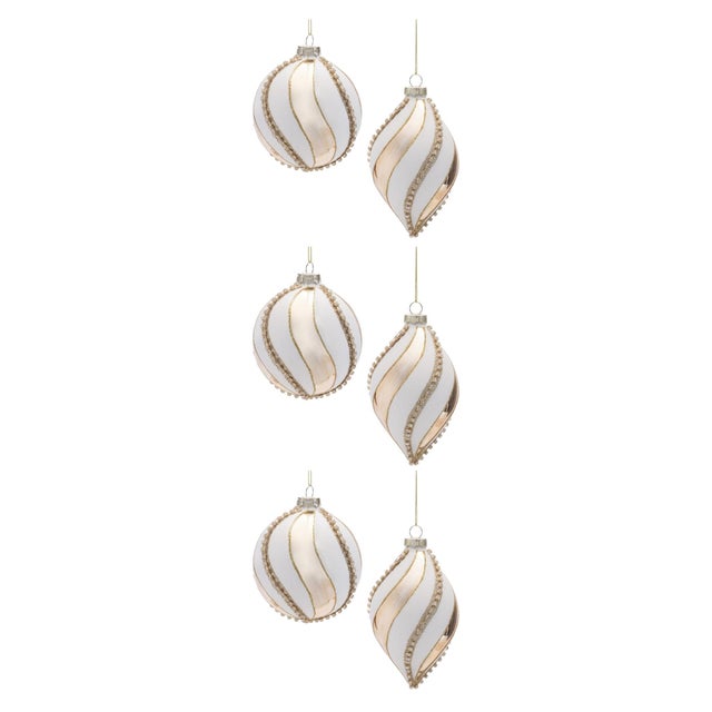 2020s Glass Round Ornaments (Set of 6) For Sale - Image 5 of 5