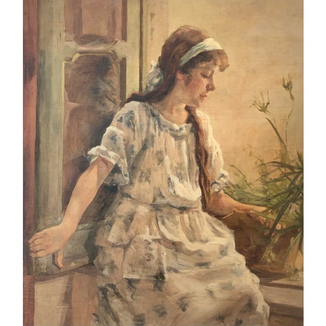 Fritz Glarner, Young Girl by the Window, Oil on Canvas For Sale - Image 11 of 11