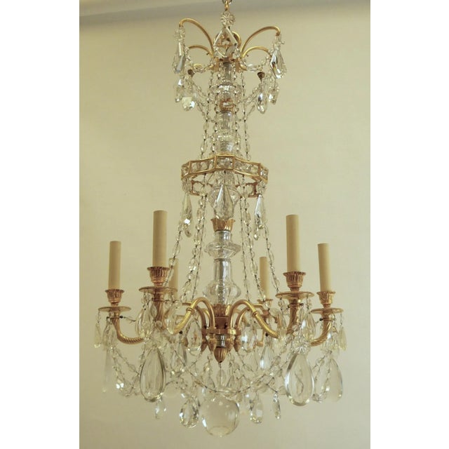 Neoclassical Gilt Bronze and Crystal Chandelier by E. F. Caldwell For Sale - Image 9 of 11