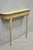 Vintage French Provincial Louis XVI Style Distressed Cream/Gold Painted Wall Mounted Console Table with Unique Narrow...