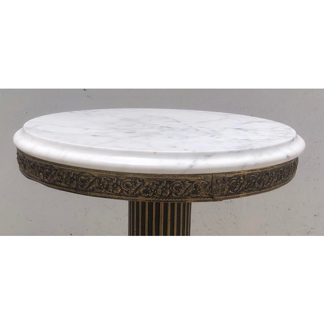 Vintage Mid Century Italian Round Marble Side/End Accent Table For Sale In West Palm - Image 6 of 12