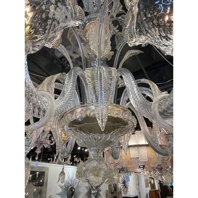 Venetian Style Murano Glass Chandeliers For Sale - Image 4 of 6