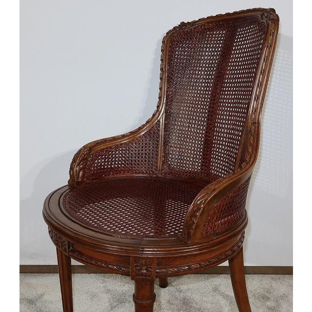 Louis XVI Style Office Armchair in Beech, 1900s For Sale - Image 17 of 18
