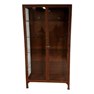 Vintage Mancave Doctors Display Case with Rust Treatment, 1966 For Sale
