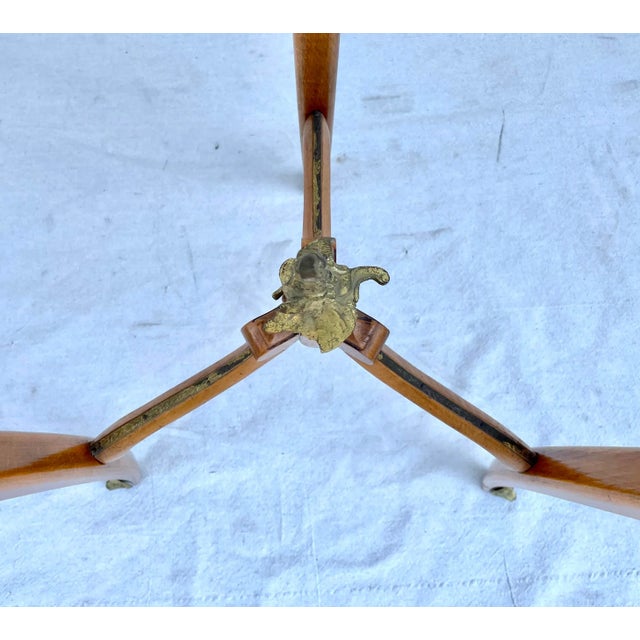 Antique French Green Marble and Brass Pedestal Stand For Sale In Los Angeles - Image 6 of 12