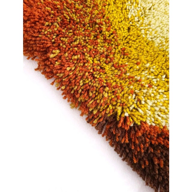 1970s Mid-Century Modern German Handmade Wool Tapestry Wall Rug with Sunset, 1970s For Sale - Image 5 of 6
