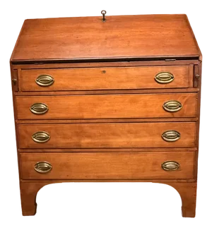 Early 19th Century American Cherry Slant Front Bureau Desk With Hand Cut Dovetails