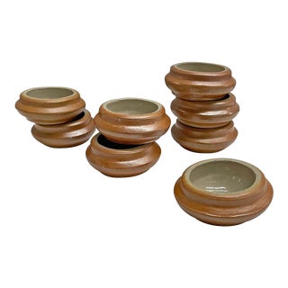 Antique French Ceramic Salt Cellars- Set of 8 For Sale