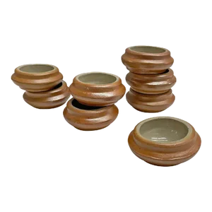 Antique French Ceramic Salt Cellars- Set of 8