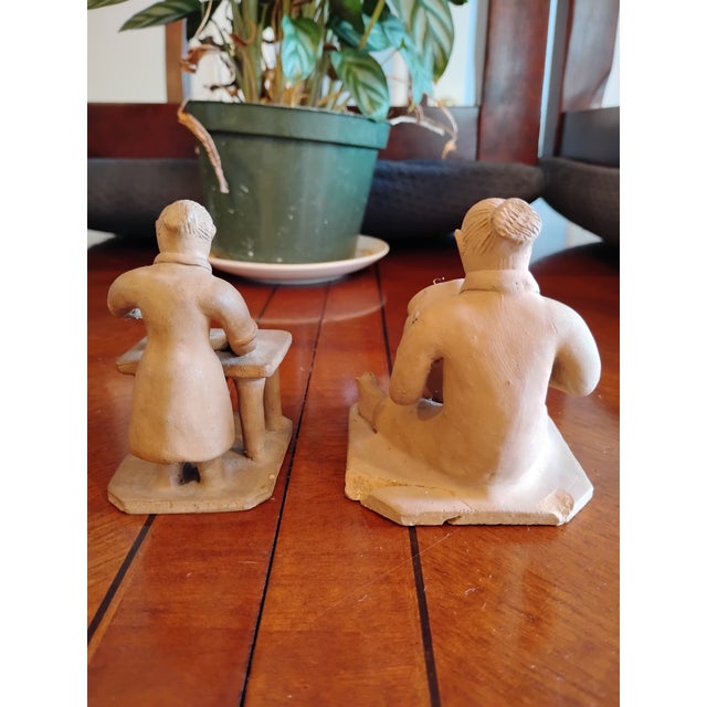 Authentic Pair of Vintage Vitalino Filho Brazilian Folk Art Terracotta Sculptures Offered is a wonderful pair of original...