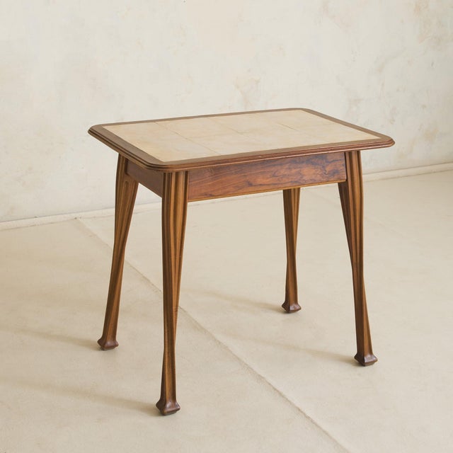 Wood Antique Italian Art Nouveau Desk or Side Table in the Manner of Louis Majorelle For Sale - Image 7 of 11