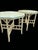 Thomasville Vintage Off White Fretwork Faux Bamboo Octagonal Oversized Glass Top Side Tables- A Pair For Sale - Image 4 of 11
