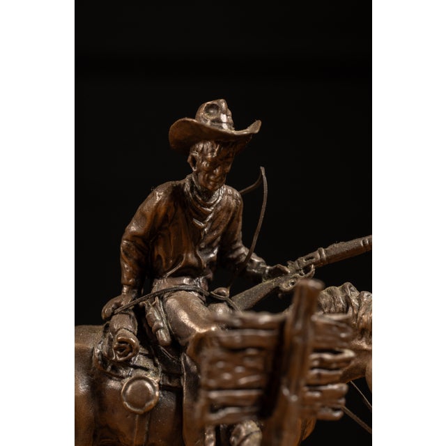 Late 20th Century 1970 John Polland “Wanted” Limited-Edition Solid Bronze Western Sculpture For Sale - Image 5 of 8