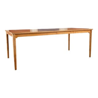 1960s Solid Oak Danish Dining Table For Sale