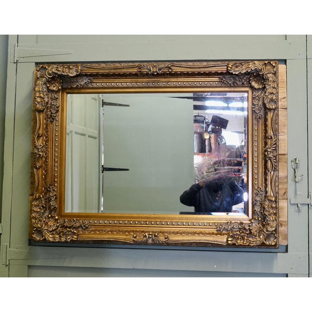 1960s Large Decorative Gilt Bevelled Wall Mirror, 1960s For Sale - Image 5 of 12