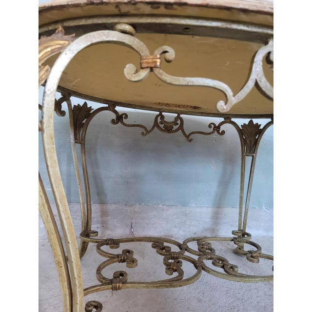 Wrought Iron and Marble Coffee Table For Sale - Image 4 of 18