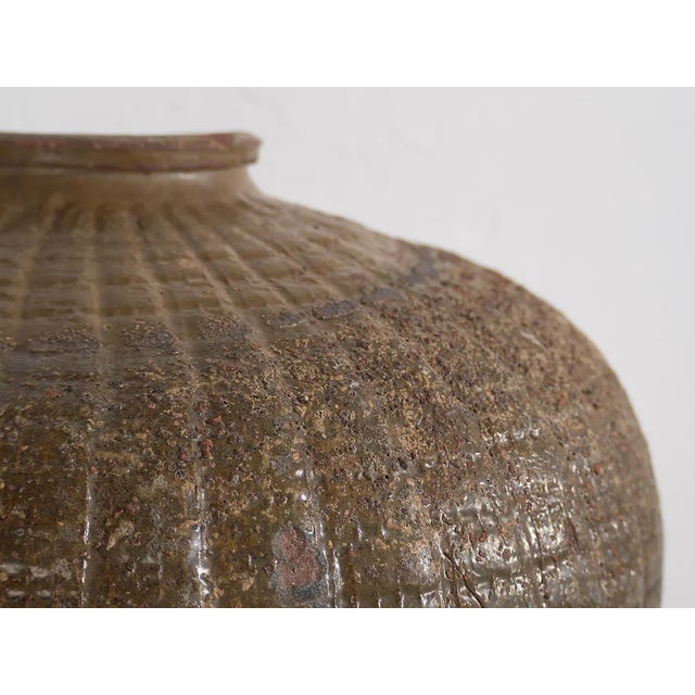 Antique Wabi-Sabi Style Ceramic Vase, 1900s For Sale - Image 4 of 10