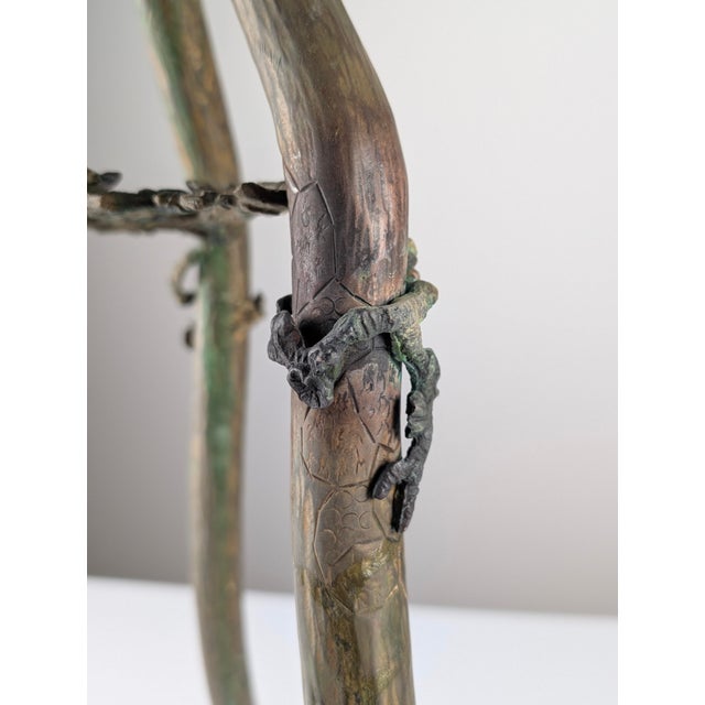 Art Nouveau Japanese Table Bronze and Brass with Dragonfly Motif, 1920s For Sale - Image 16 of 18