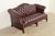 Baker Furniture Company Vintage Chippendale Tufted Oxblood Leather Camelback Chesterfield Sofa by North Hickory Furniture For Sale - Image 4 of 11