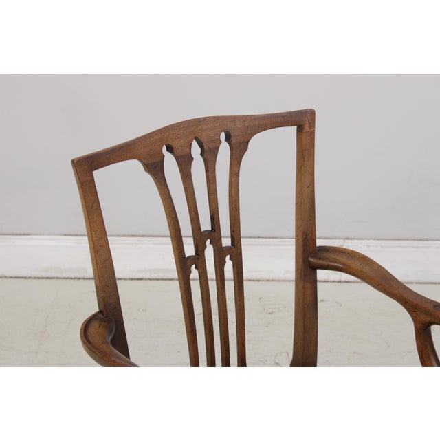 Wood Set of 6 Biggs Mahogany Armchairs For Sale - Image 7 of 18