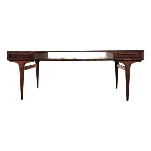 Vintage Danish Coffee Table with Drawers by Johannes Andersen for CFC Silkeborg, 1960s For Sale