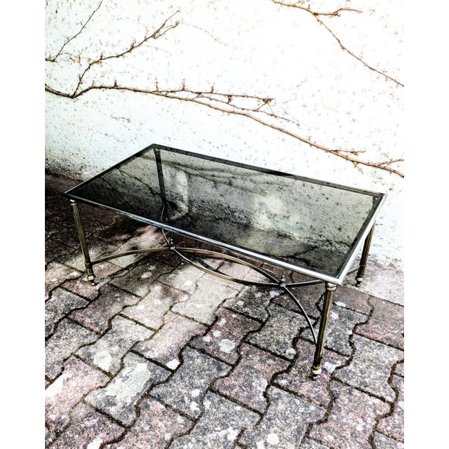 1960s Coffee Table in Metal and Smoked Glass, 1960s For Sale - Image 5 of 9