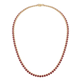 18k Gold Necklace With 34.83ct Ruby, Elegant Design, New Creation For Sale