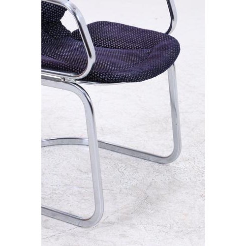 Cantilever Armchairs in Chrome by Gastone Rinaldi, Set of 2 For Sale - Image 10 of 16