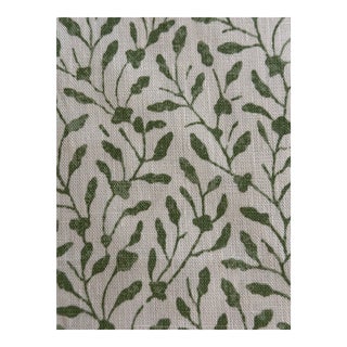Namay Samay Kadva Linen Fabric in Green 1 1/2 Yards For Sale