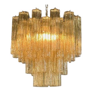 Modern Gold Murano Glass "Tronchi" Chandelier For Sale
