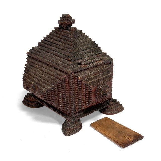 Antique Tramp Art Bank Box For Sale - Image 11 of 11