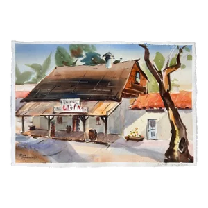 Vintage Old Town San Diego Watercolor Painting Southwest Style