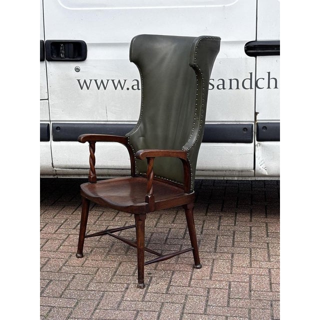 Wood Victorian Mahogany Porters Hall Chair For Sale - Image 7 of 10