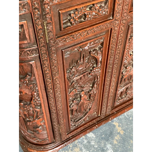 Vintage Asian Hand Carved Camphor Dry Bar For Sale - Image 13 of 13