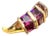 Affordable 6 Square Garnet Ring 14 Karat Yellow Gold Size 6.75 For Sale