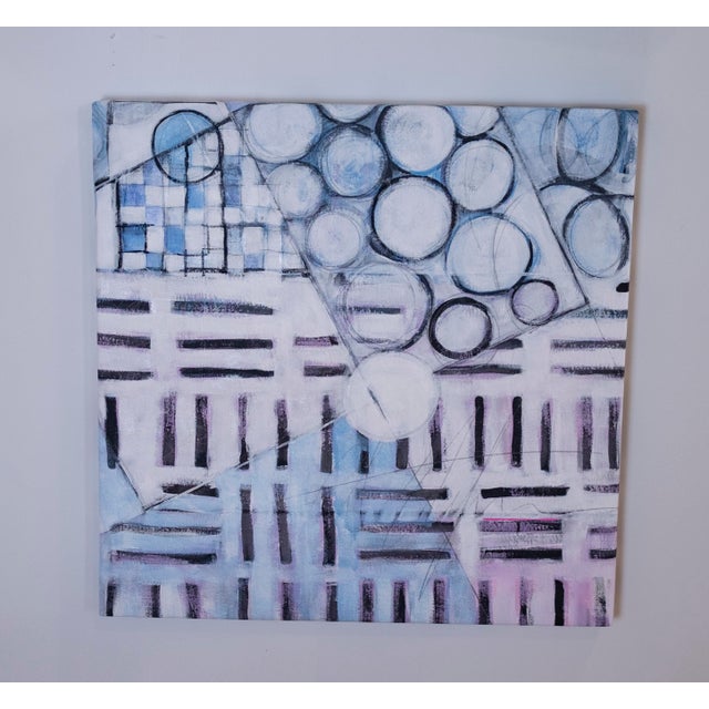 Contemporary "Chester Trains Iii” Abstract Contemporary Acrylic Painting by Paula DeStefanis For Sale - Image 3 of 12