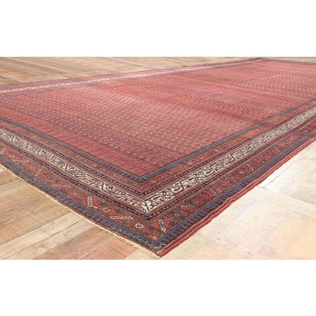 Textile Early 20th Century Extra-Long Antique-Worn Persian Saraband Rug - 07'03 X 19'11 For Sale - Image 7 of 9