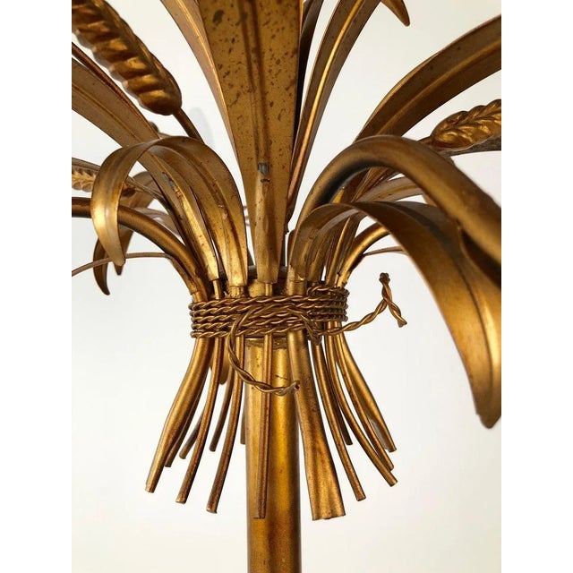 Italian Gilt Metal Candelabra Floor Lamp with Sheaf of Wheat Motif, 1963 For Sale - Image 10 of 18