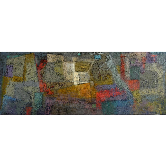 Abstract Miriam Bromberg, Cubist Abstract V, Oil on Canvas For Sale - Image 3 of 3