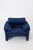 Blue Velvet Maralunga Armchair & Sofa attributed to Vico Magistretti for Cassina, 1970s, Set of 2 For Sale - Image 3 of 8