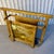 Hollywood Regency gold gilt Italian Magazine Rack with Gold Foil Chinoiserie Panels. Circa the 1960s it is in wonderful...