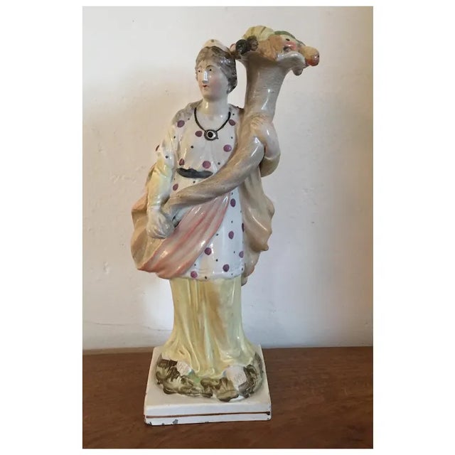 Large Antique Early 19th Century English Regency Pearlware Staffordshire Classical Figure of Ceres Roman Goddess of Agriculture For Sale - Image 10 of 11