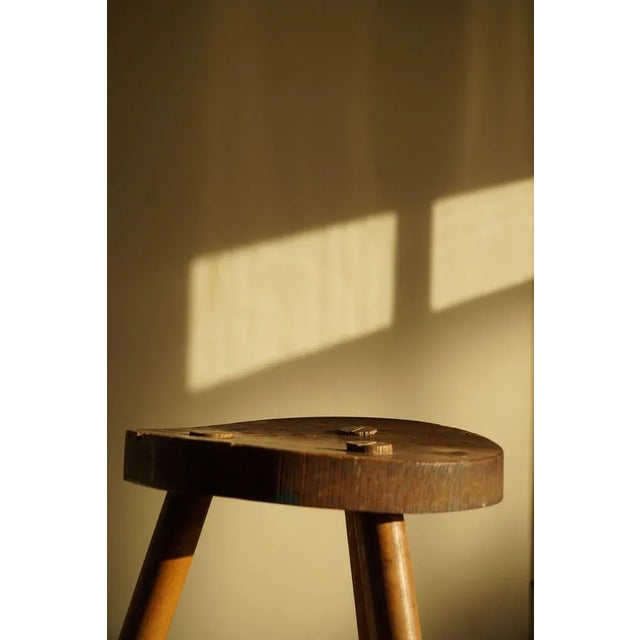 Oak Tripod Stool, 1960s For Sale - Image 4 of 10